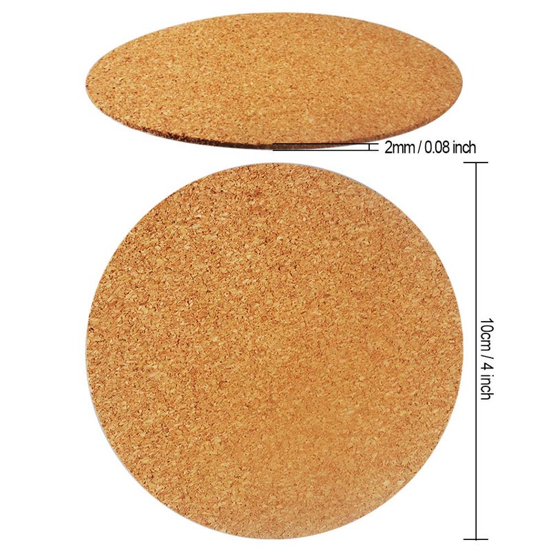 Heqishun 30 Pack Self-Adhesive Cork Round 4' Tiles for DIY Crafts - Image 5